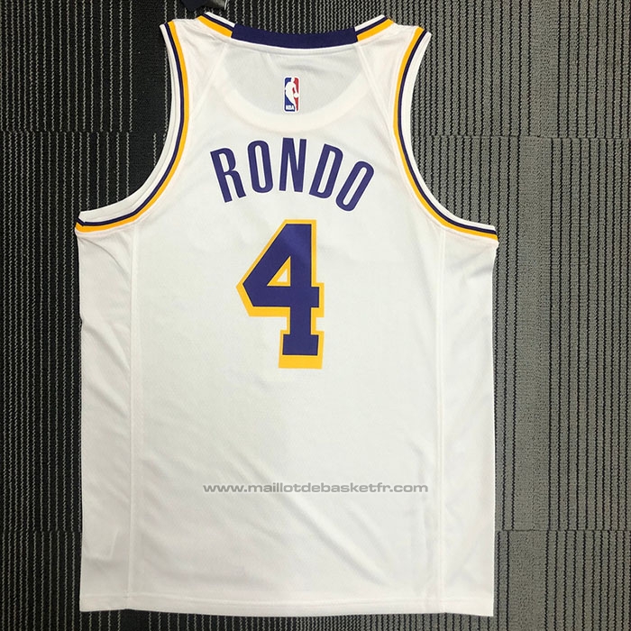 Maillot Los Angeles Lakers Rajon Rondo #4 Association 2021-22 Blanc